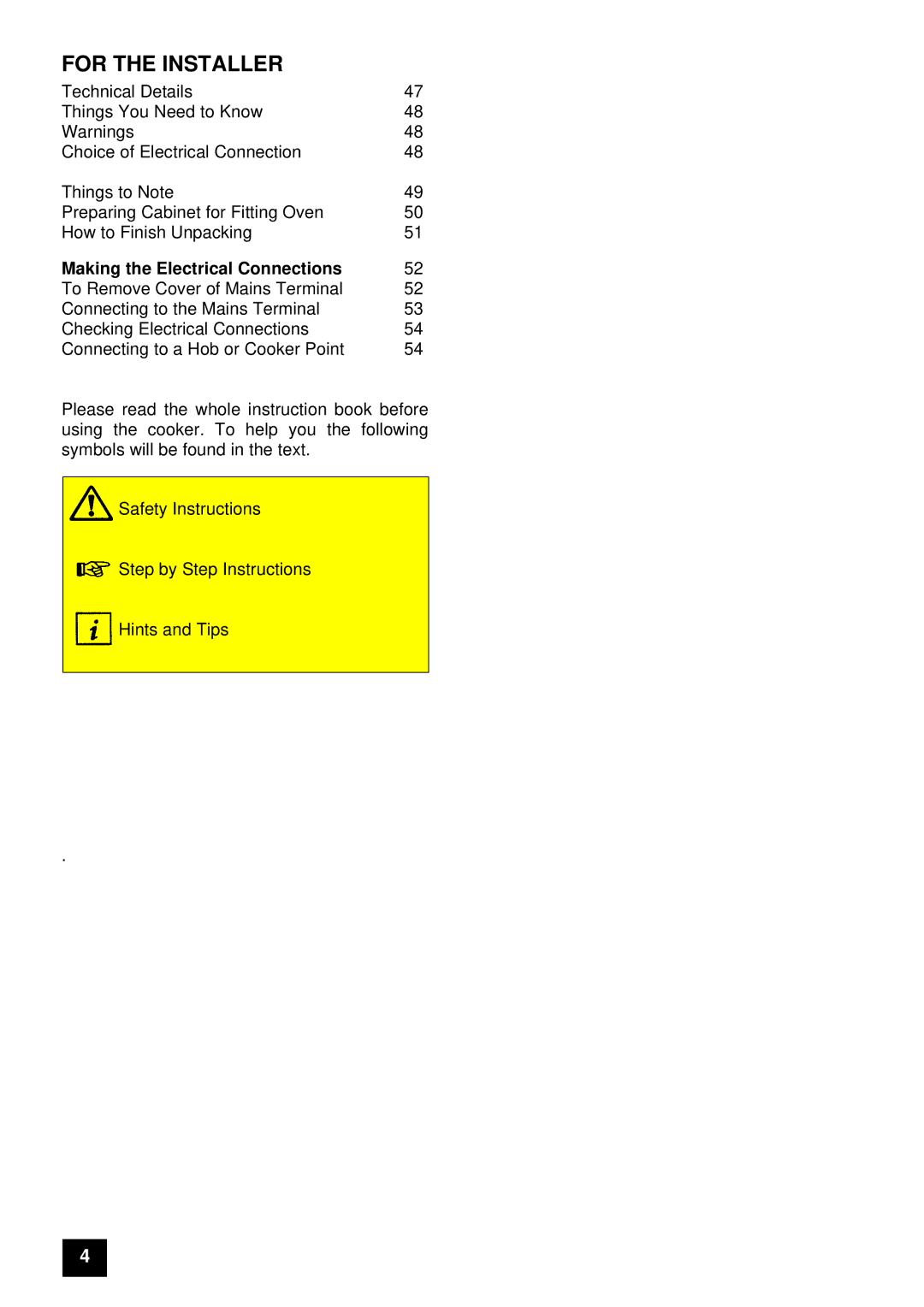 Electrolux 5210 BU installation instructions For the Installer, Making the Electrical Connections 