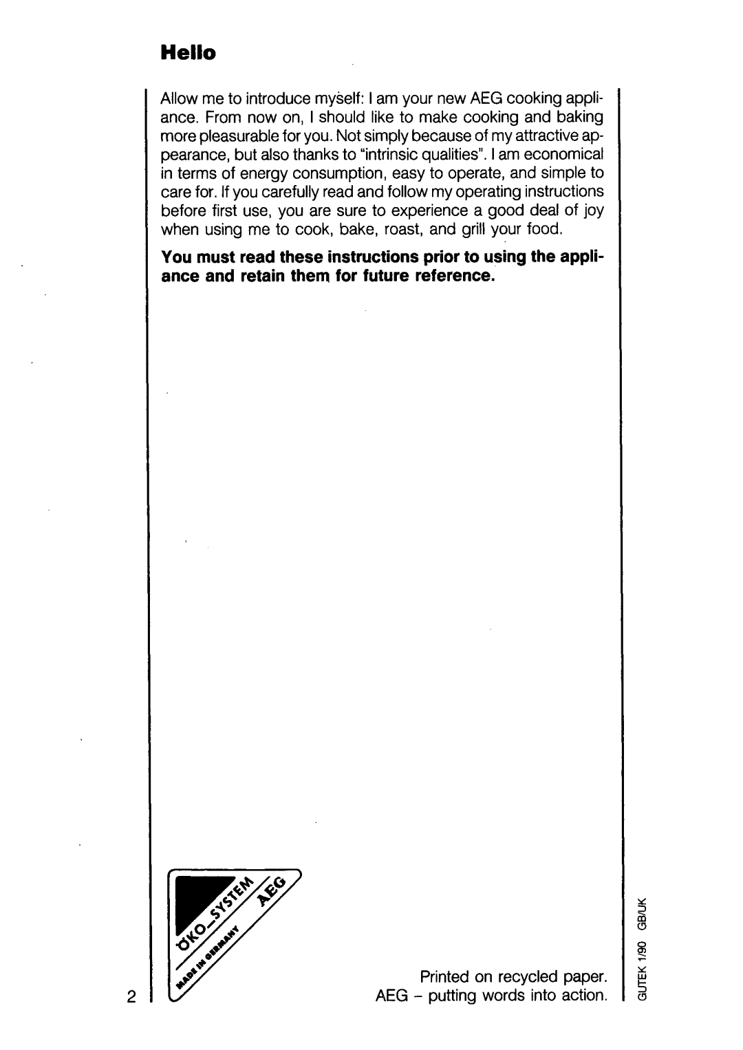 Electrolux 524 B manual 