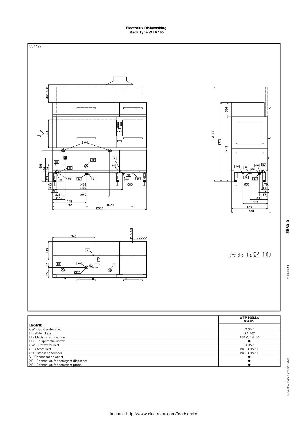 Electrolux WTM165SLA, 534126, 534107, 534106, 534105, 534104, WTM165SRA, WTM165ELA, WTM165ELB, WTM165ERA, WTM165ERB manual 534127 