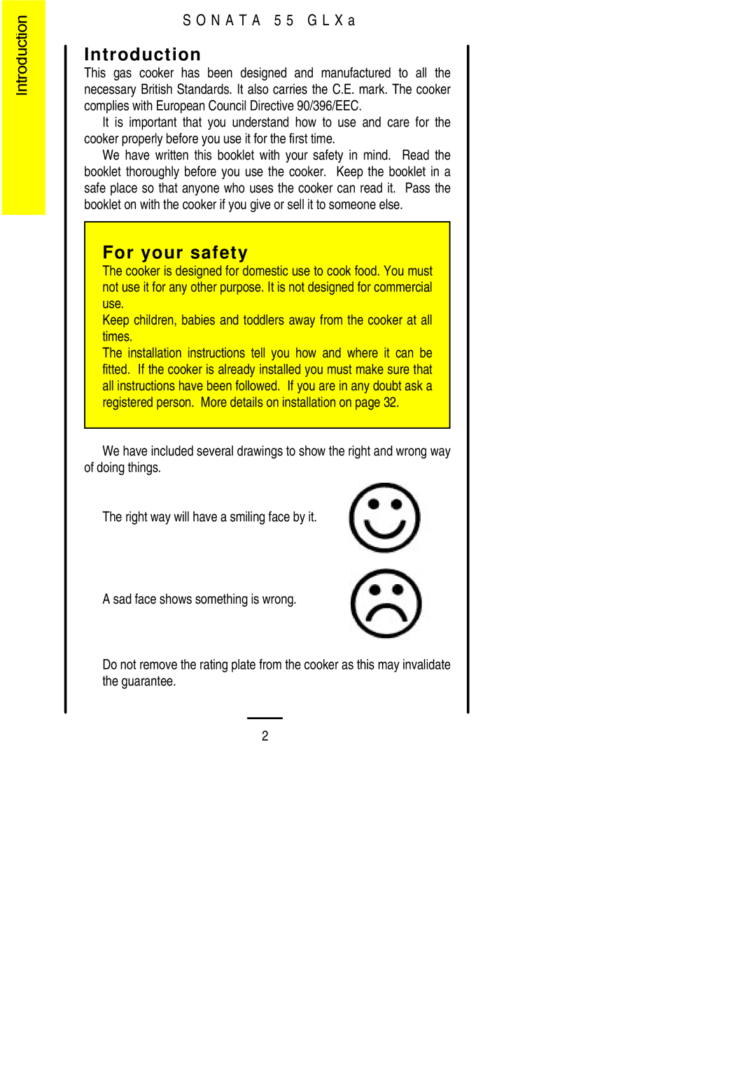 Electrolux 55 GLXA installation instructions Introduction, For your safety, N a T a 5 5 G L X a 