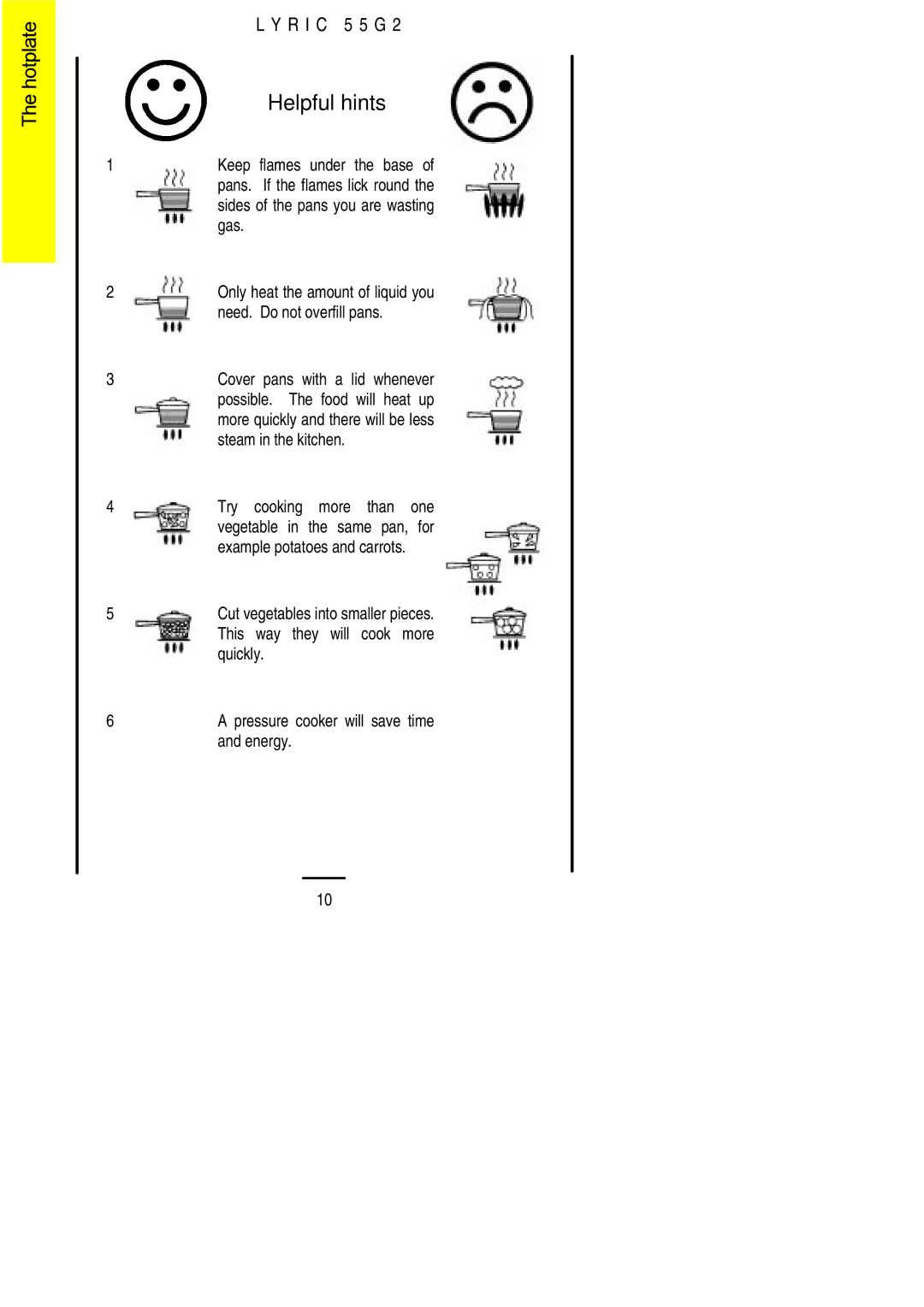 Electrolux 55G2 installation instructions OheT, Helpful hints 