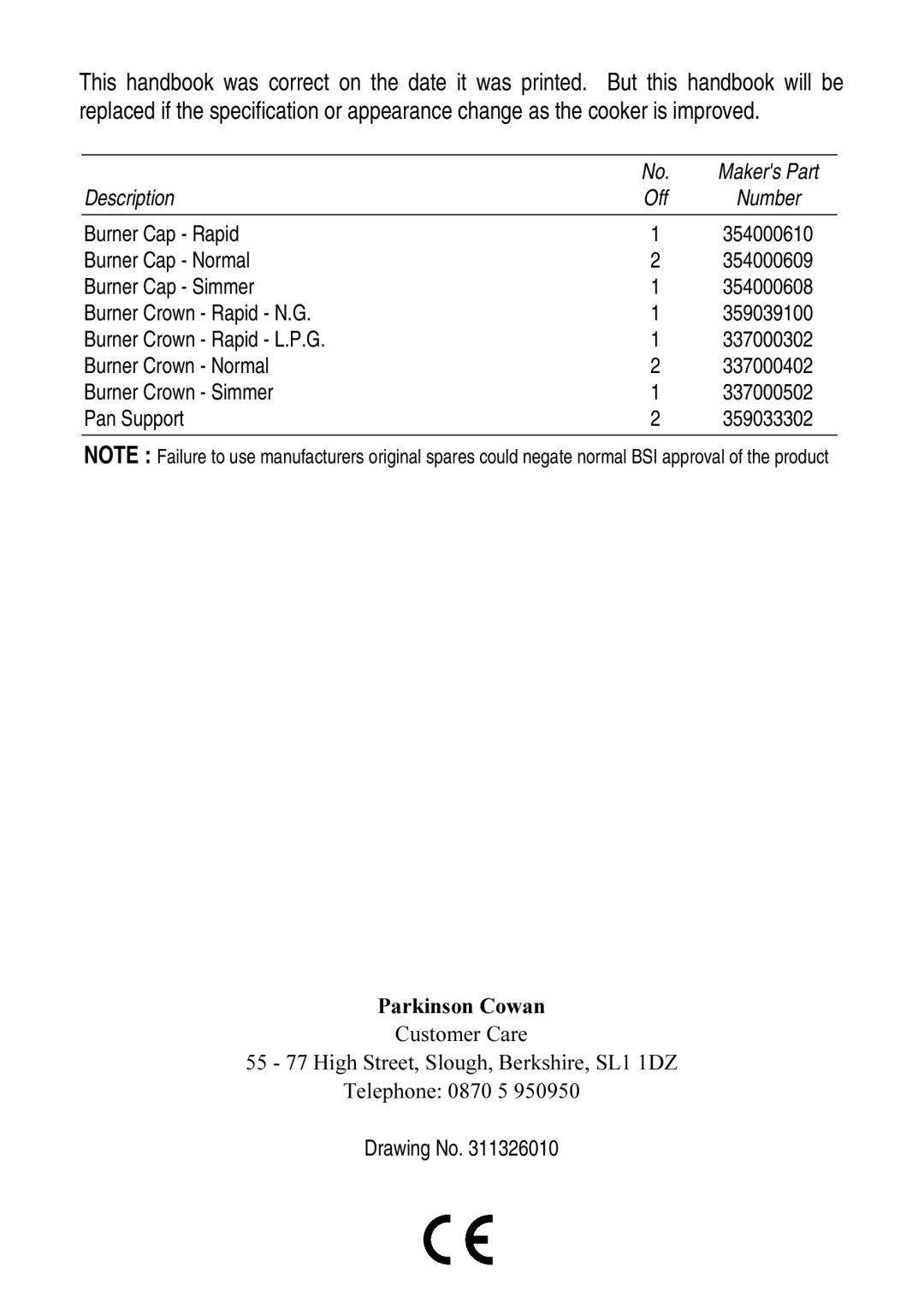 Electrolux 55G2 installation instructions Description 