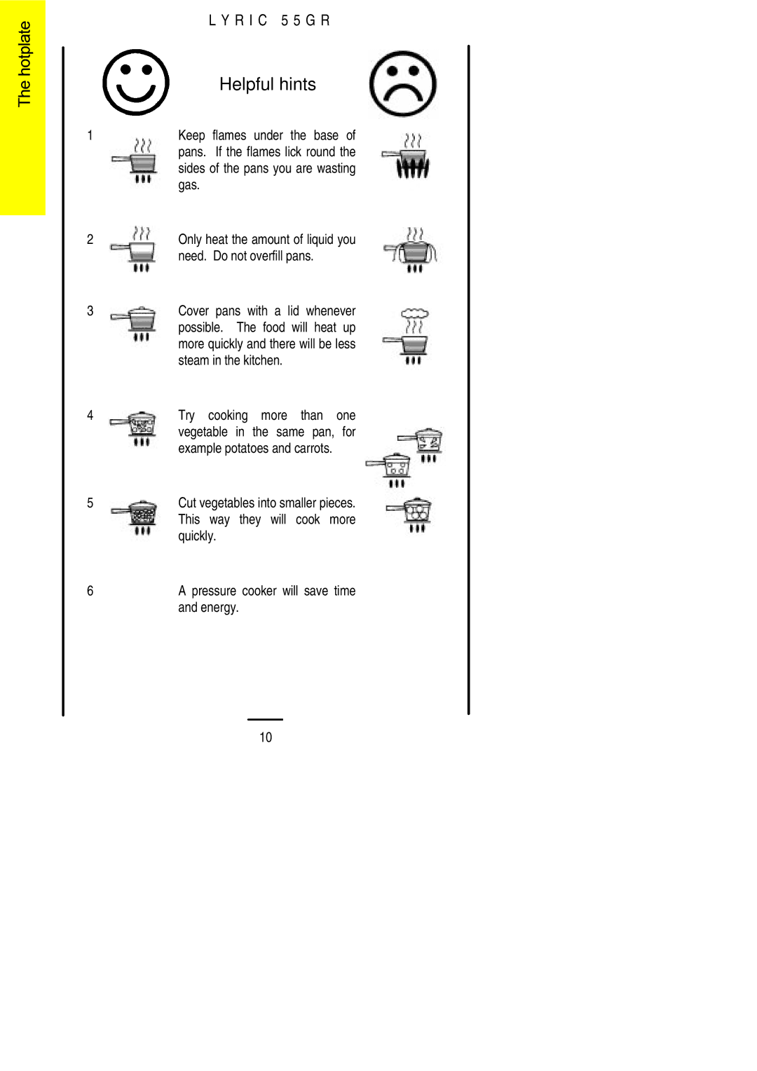 Electrolux 55GR installation instructions OheT, Helpful hints 