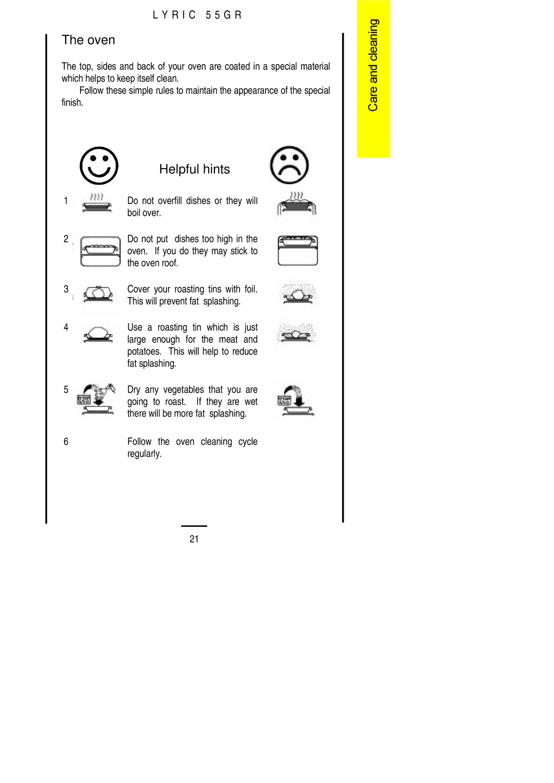 Electrolux 55GR installation instructions Boil over 