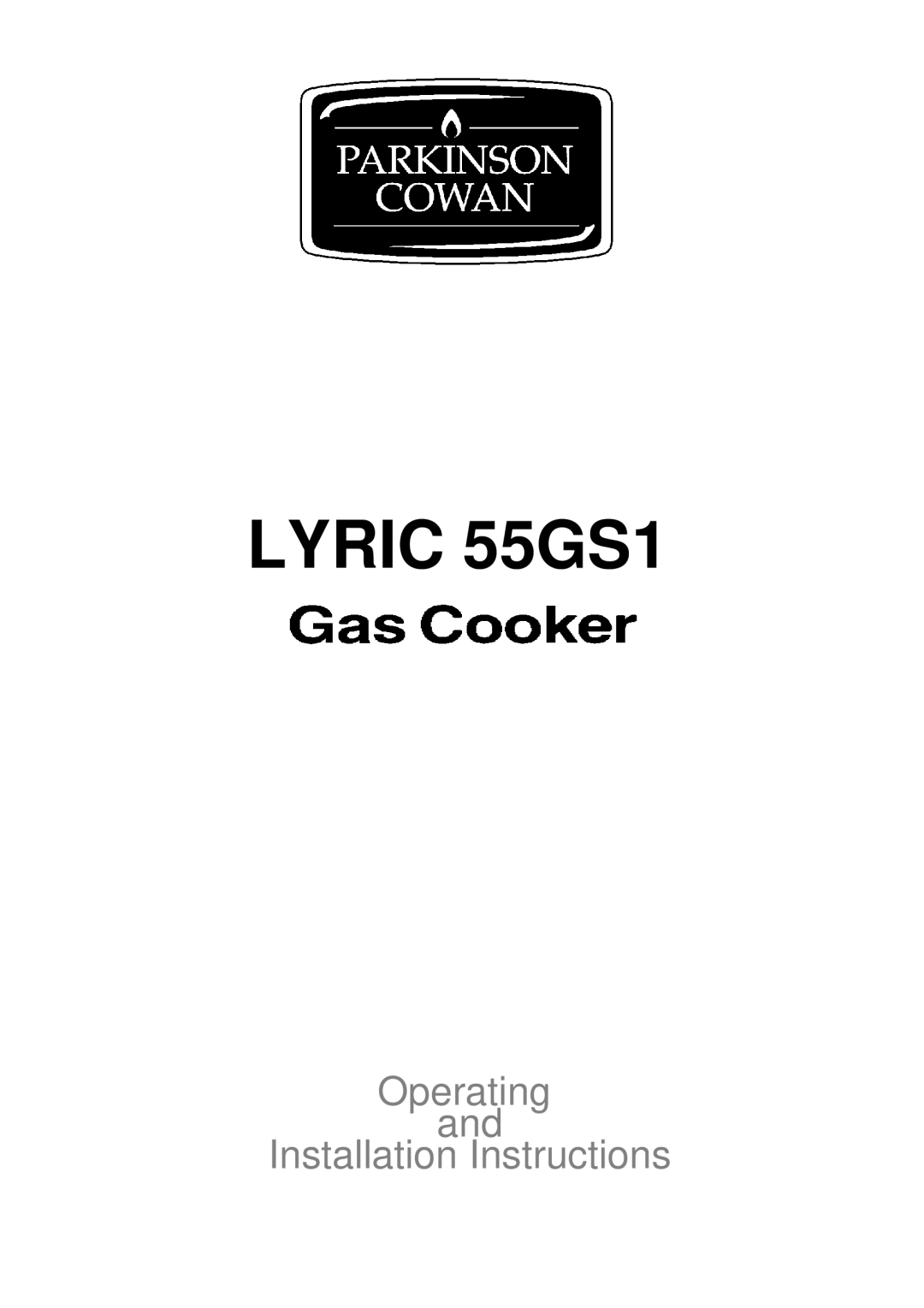 Electrolux installation instructions Lyric 55GS1 