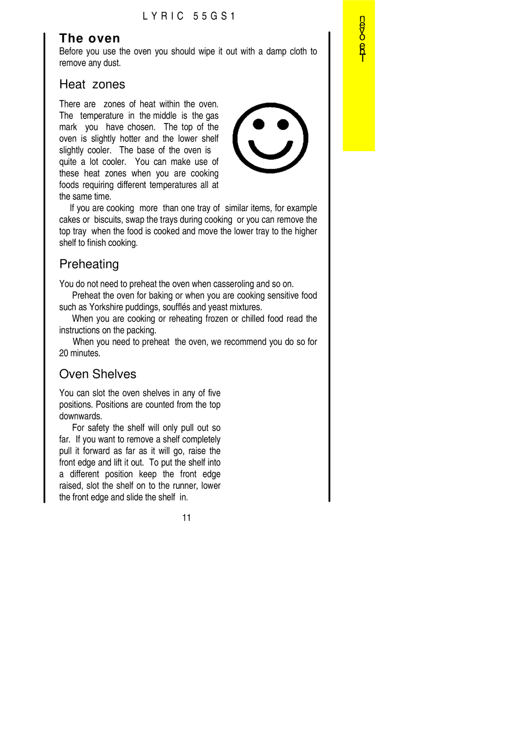 Electrolux 55GS1 installation instructions Heat zones, Oven Shelves 