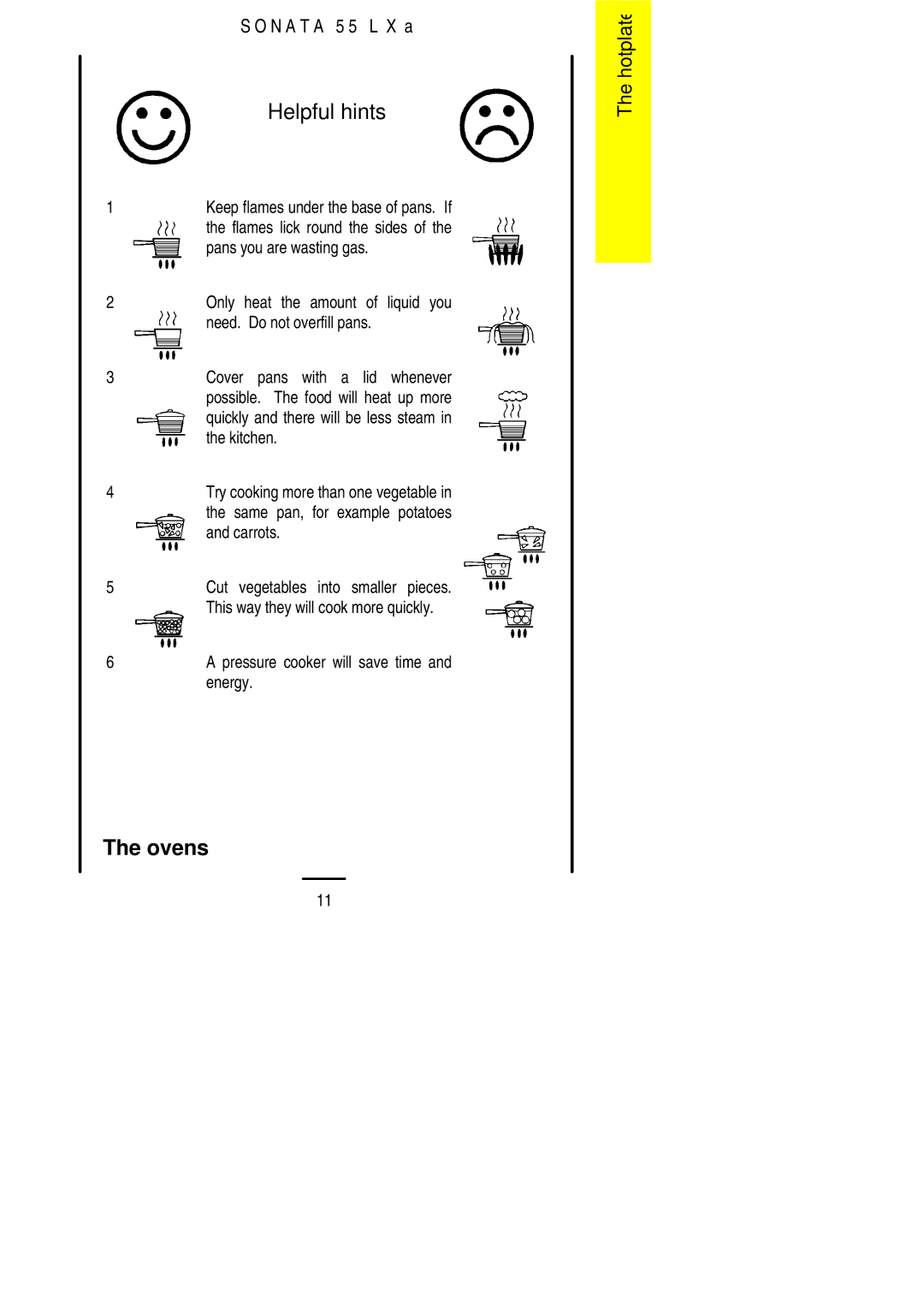 Electrolux 55LXa installation instructions Helpful hints, Ovens 