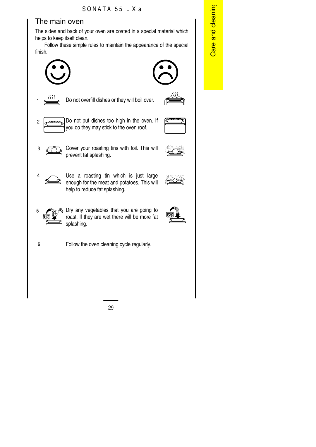 Electrolux 55LXa installation instructions Main oven 