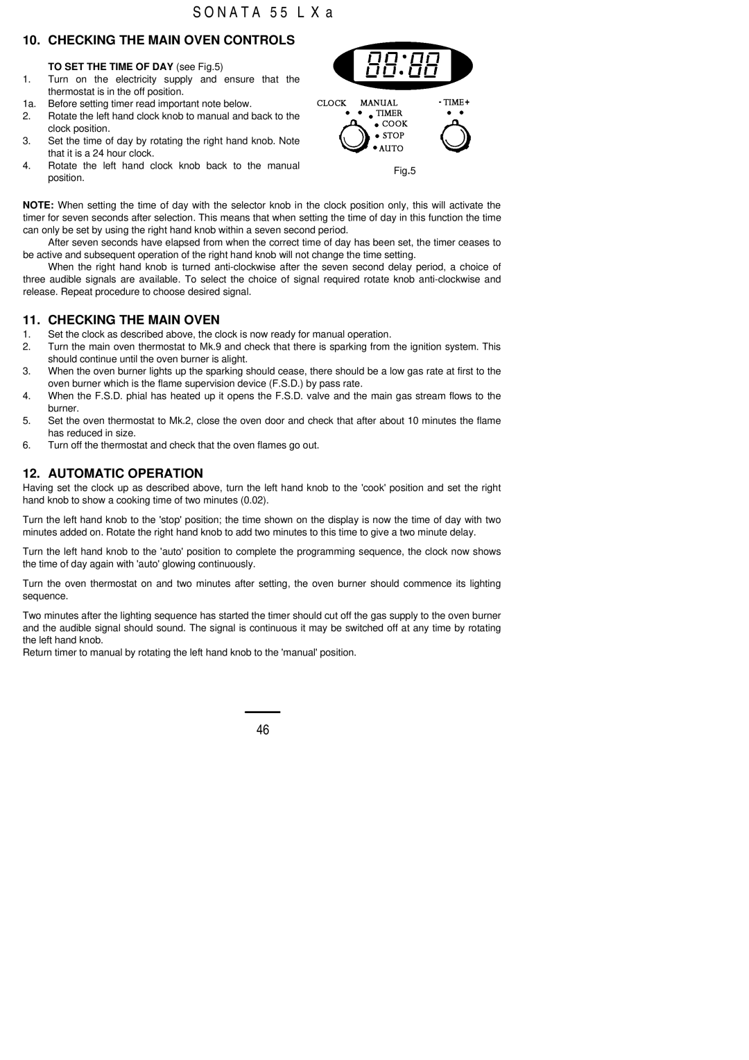 Electrolux 55LXa installation instructions Checking the Main Oven Controls, Automatic Operation 