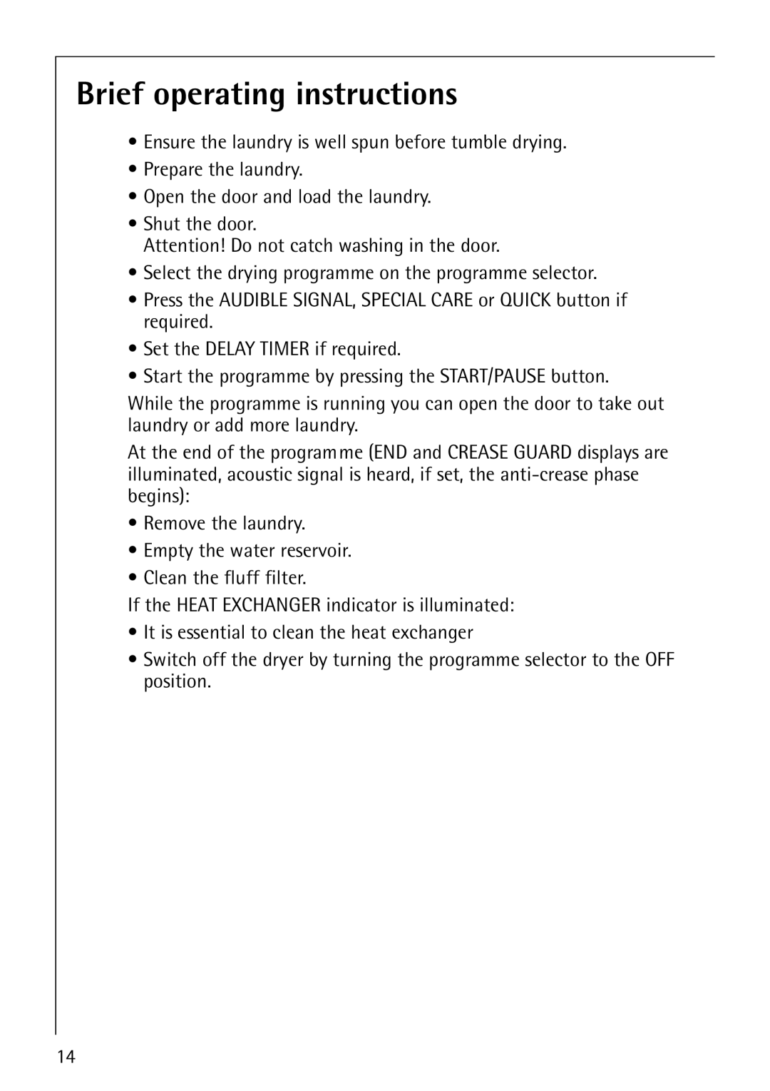 Electrolux 57760 Brief operating instructions 