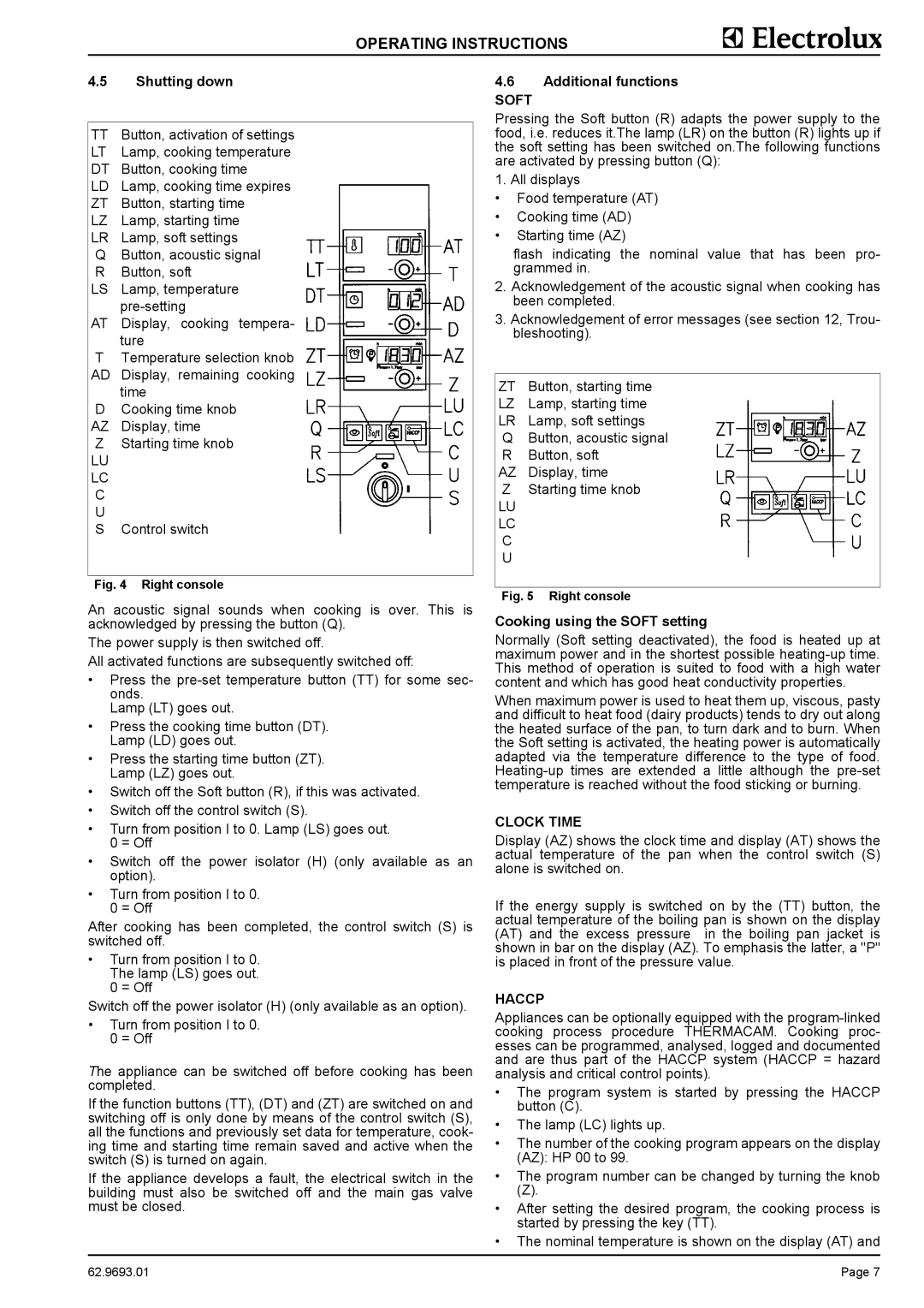 Electrolux GU5COEOOOO, 9CHG583395, GU5EOEOOOO, 9CHG583394, 583397 Cooking using the Soft setting, Clock Time, Haccp 