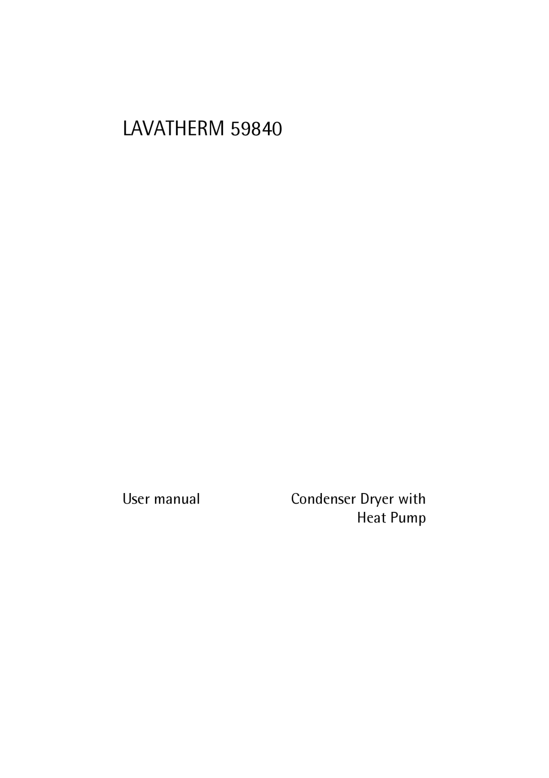 Electrolux 59840 user manual Lavatherm 