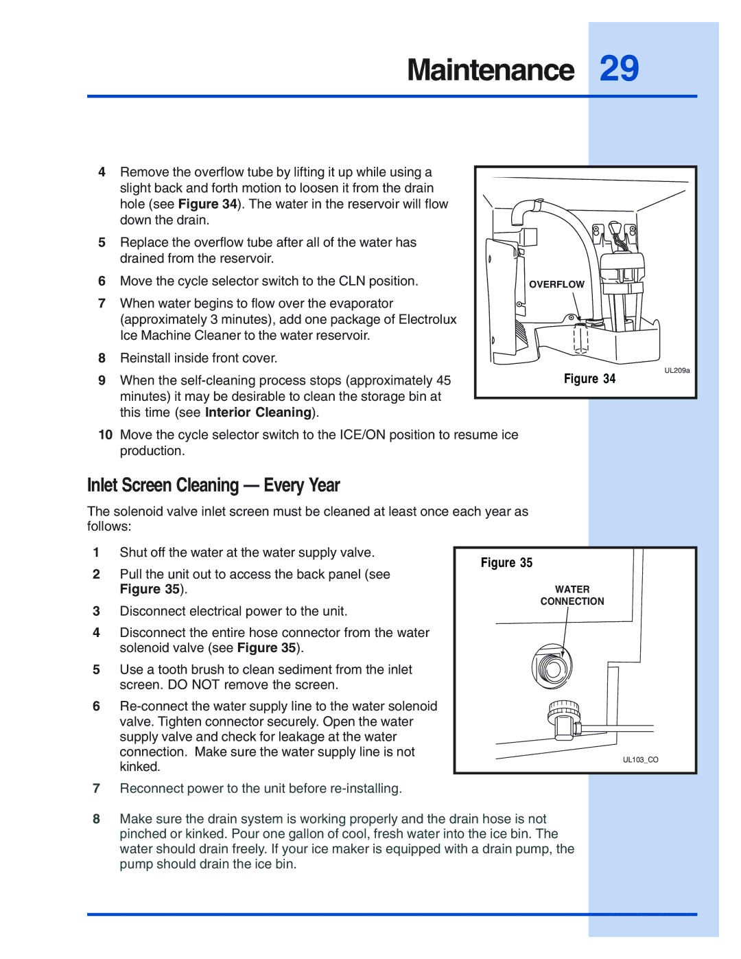 Electrolux 5995421640 manual Inlet Screen Cleaning Every Year 