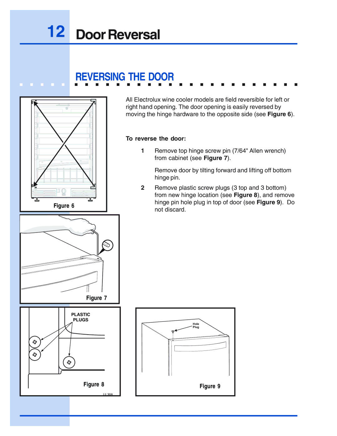 Electrolux 5995421657 manual Door Reversal, Reversing the Door 