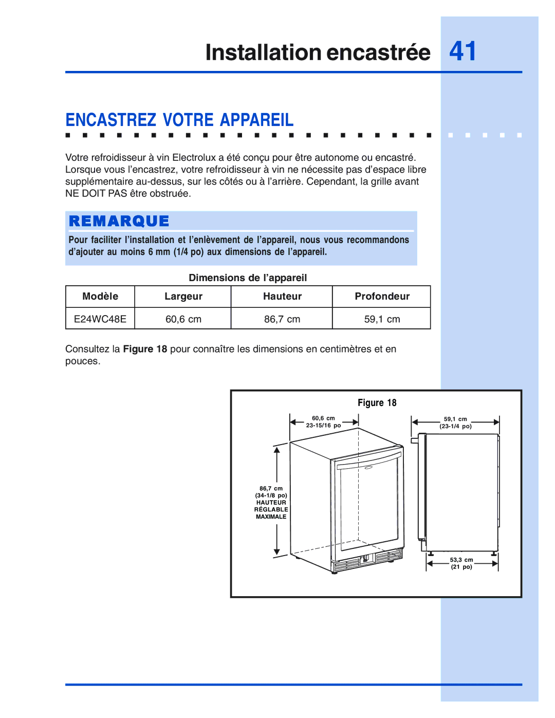 Electrolux 5995421657 manual Installation encastrée, Encastrez Votre Appareil 