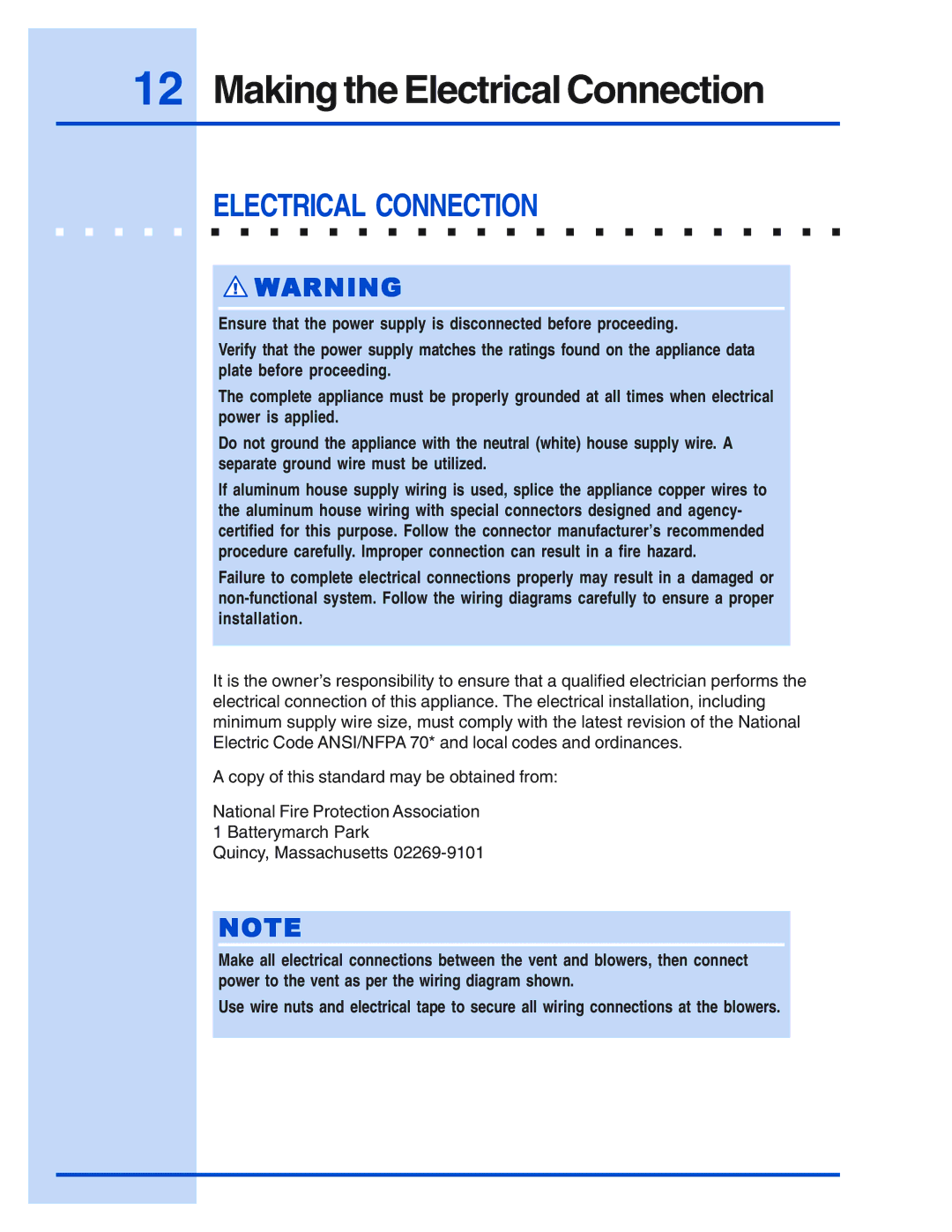 Electrolux 5995433678 installation instructions Making the Electrical Connection 