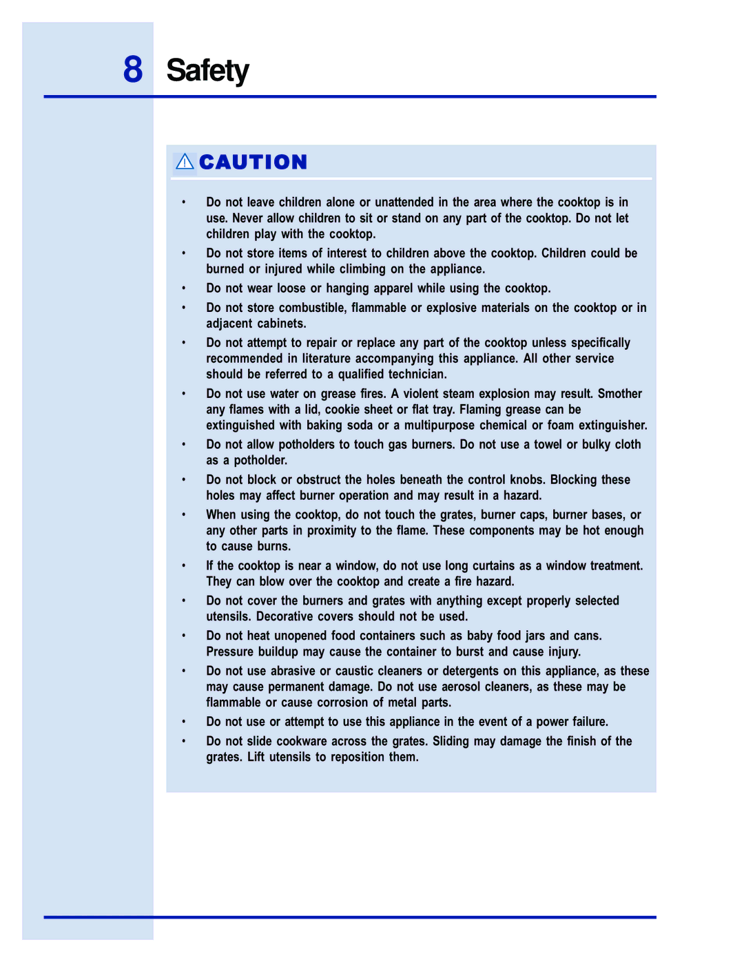 Electrolux 5995447090E36GC76EPS manual Safety 