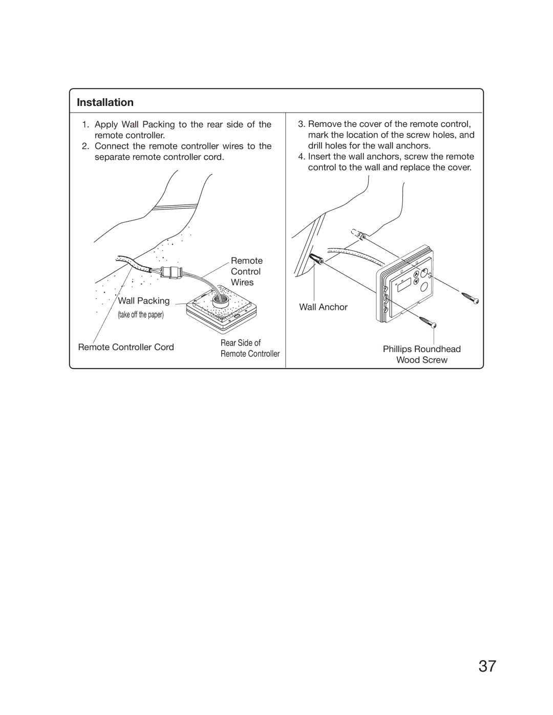 Electrolux 5995615357 installation manual Installation, 3FNPUF Control Wires, 1IJMMJQT3PVOEIFBE 8PPE4DSFX 