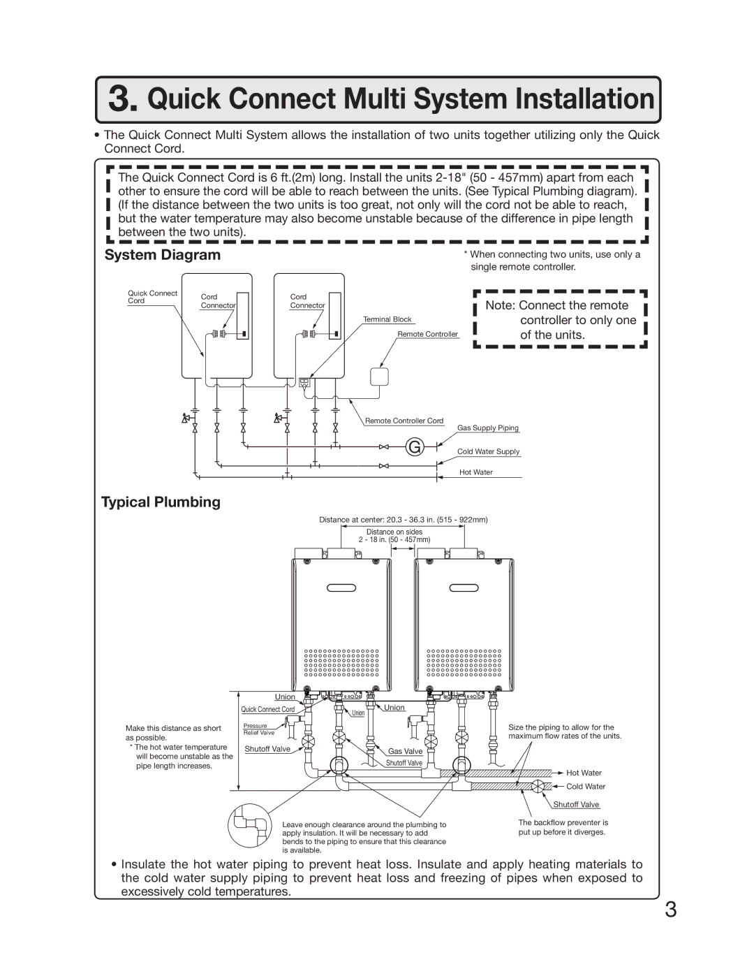 Electrolux 5995615357 installation manual Quick Connect Multi System Installation, System Diagram, Typical Plumbing 