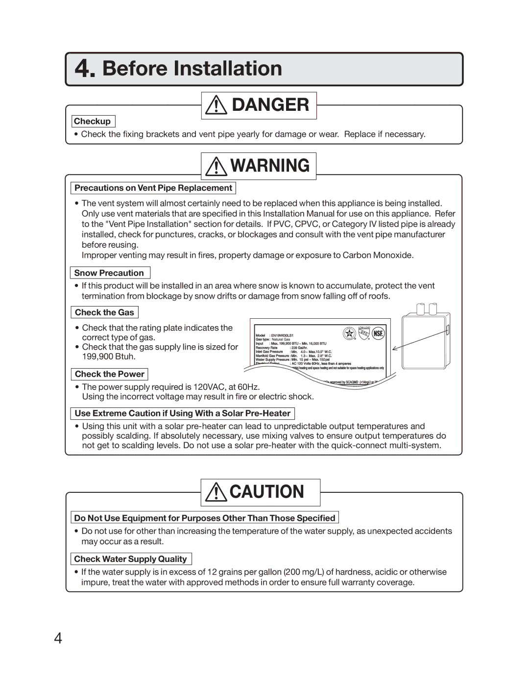 Electrolux 5995615357 installation manual Before Installation 