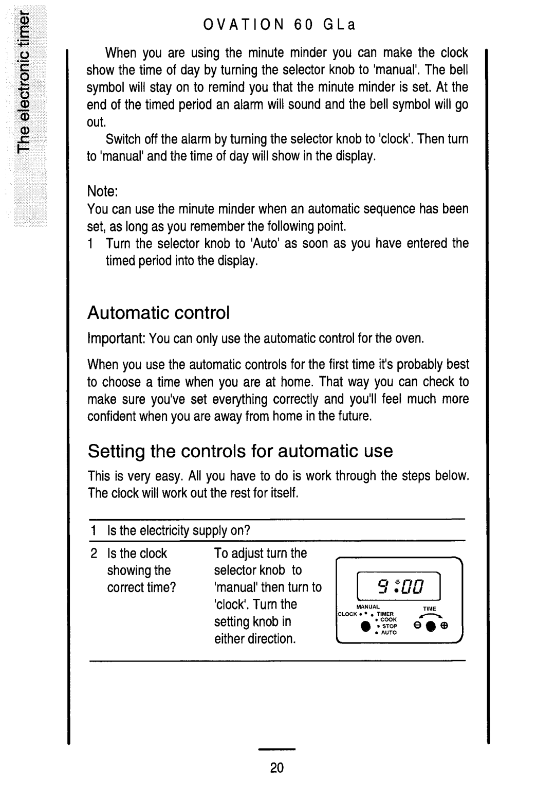 Electrolux 60 GLa manual 