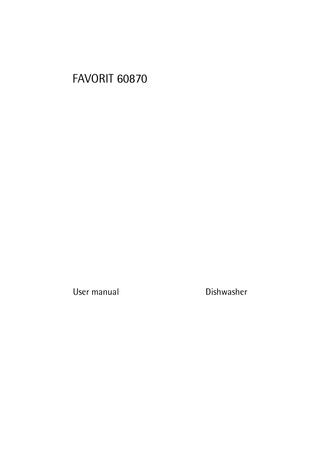 Electrolux 60870 user manual Favorit 