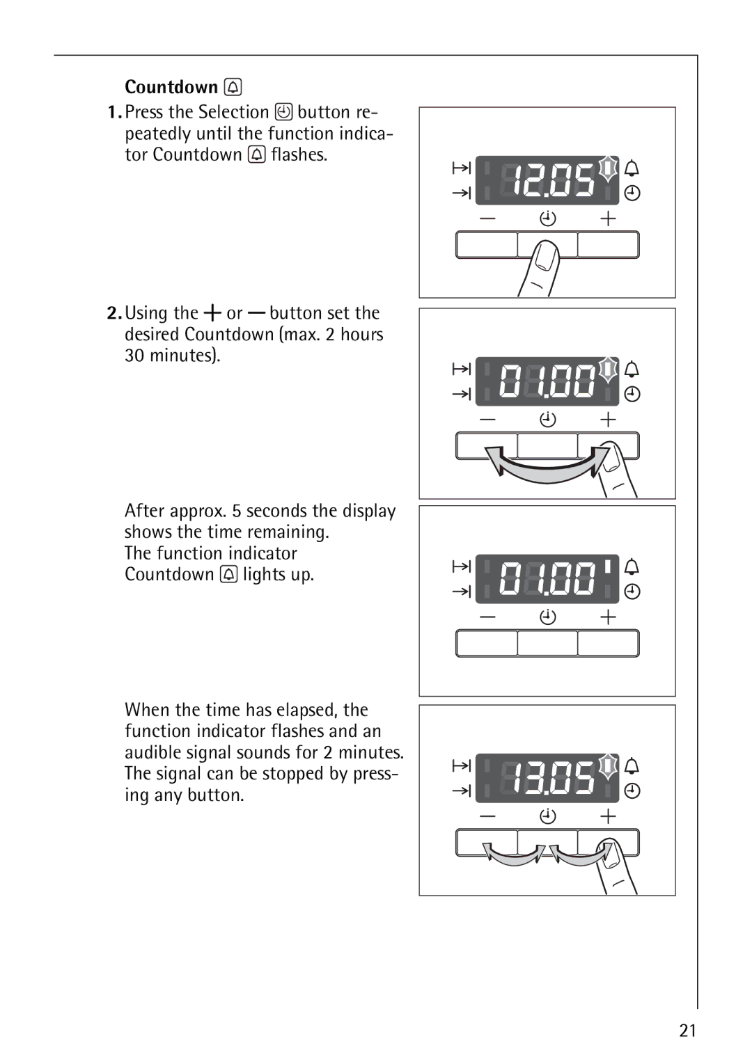 Electrolux 61016VI operating instructions Countdown 