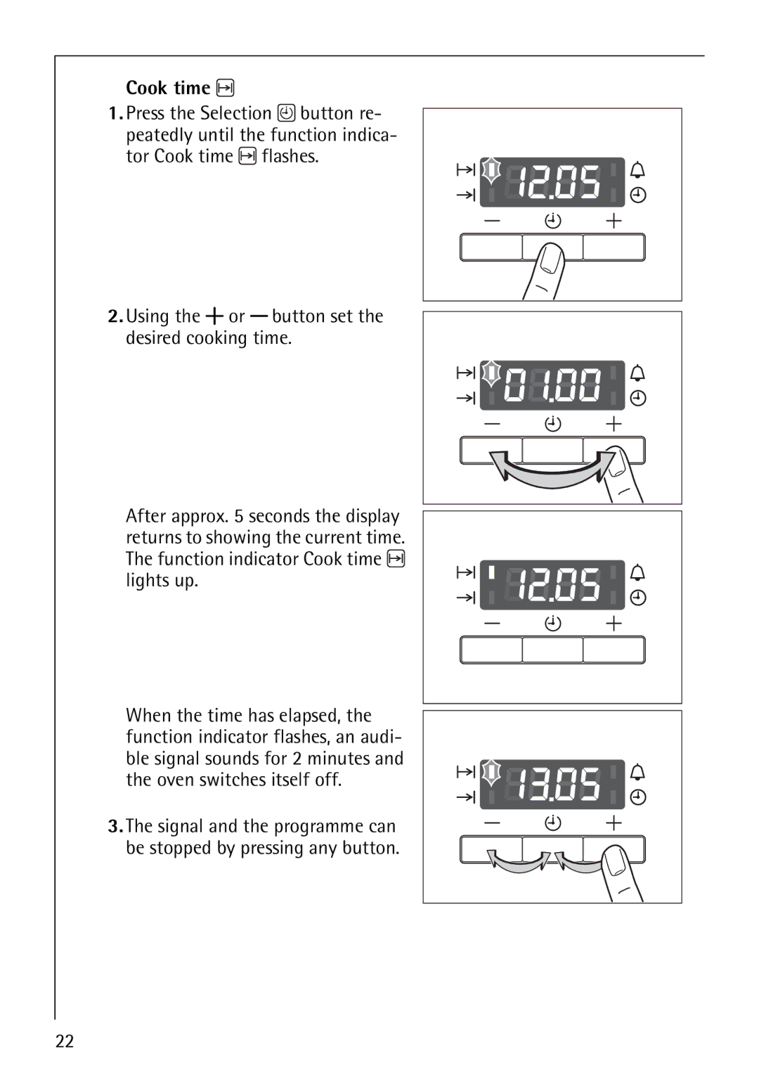 Electrolux 61016VI operating instructions Cook time 