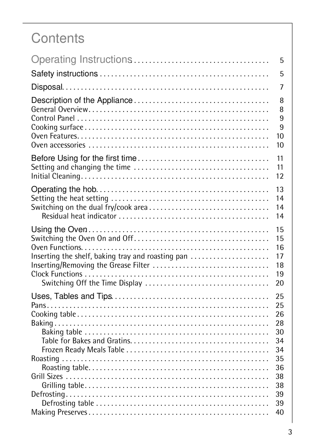 Electrolux 61016VI operating instructions Contents 