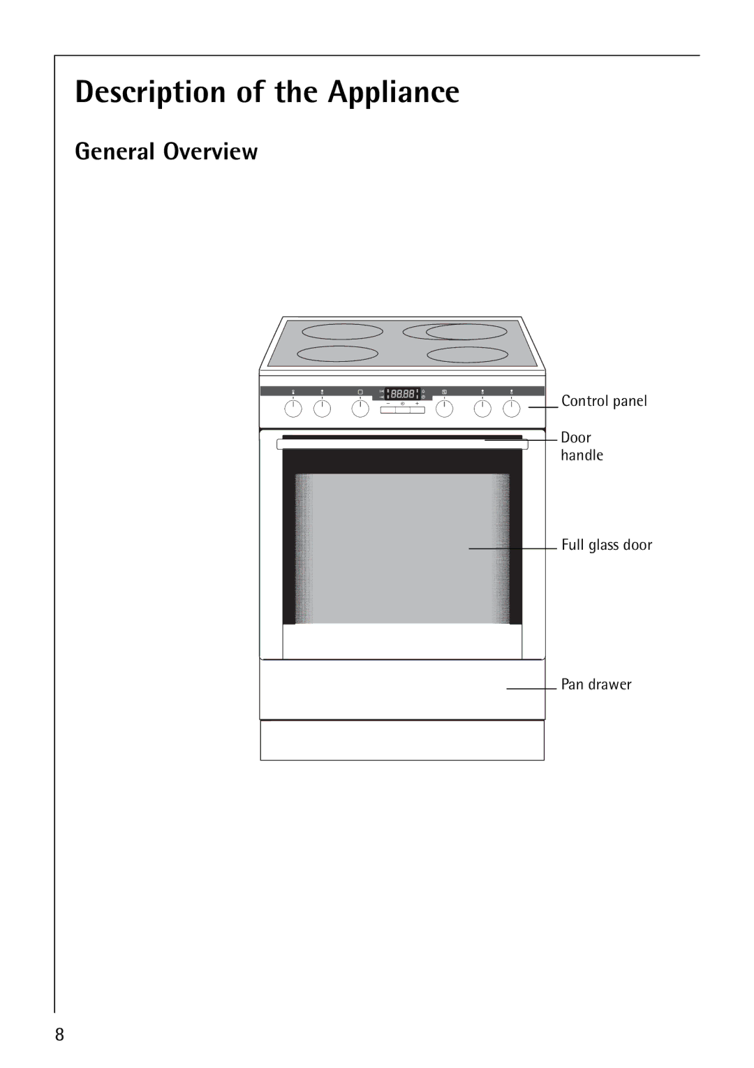 Electrolux 61016VI operating instructions Description of the Appliance, General Overview 