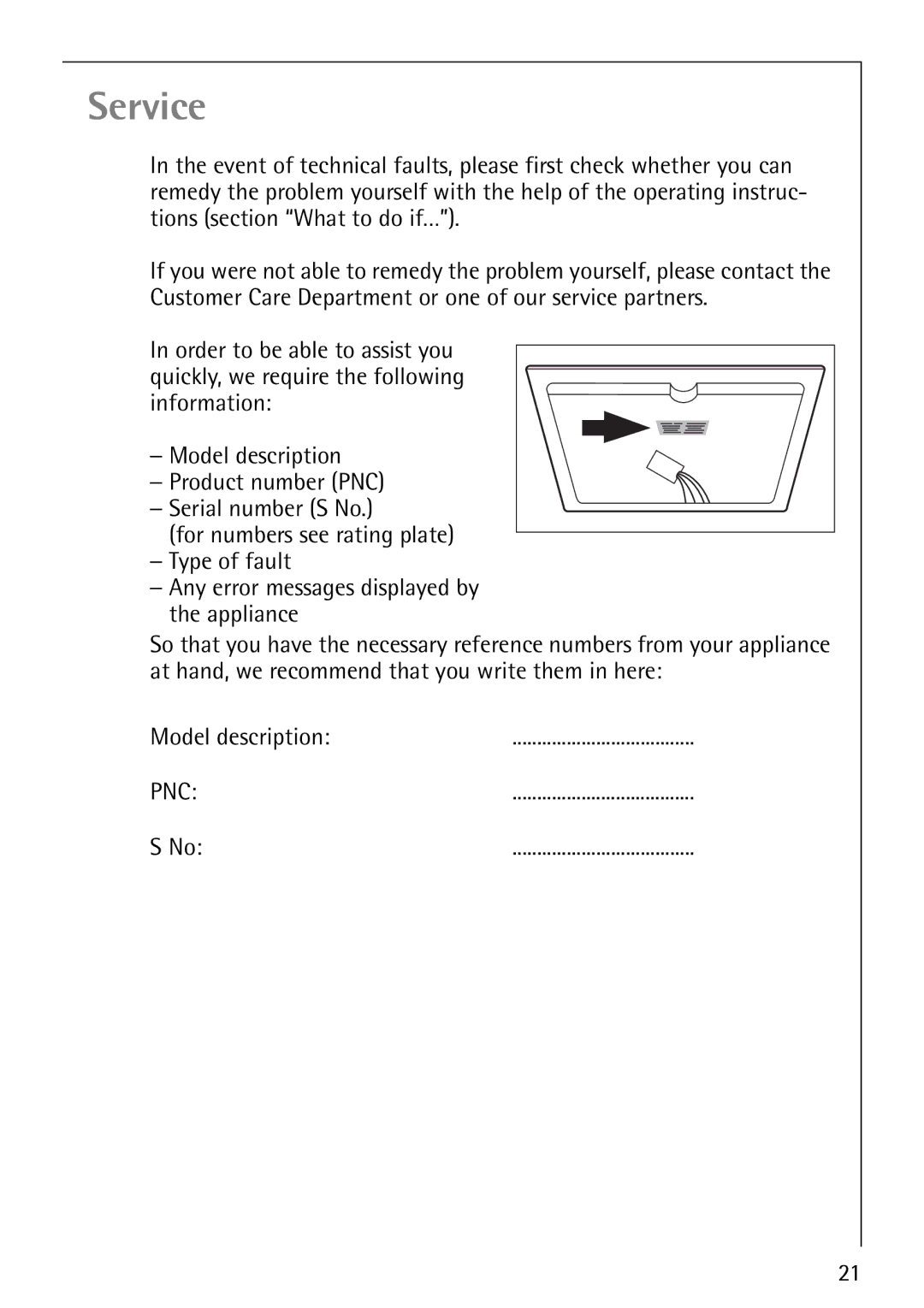 Electrolux 6204 operating instructions Service 