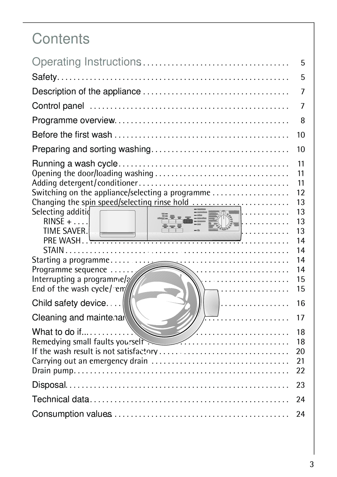 Electrolux 62825 manual Contents 