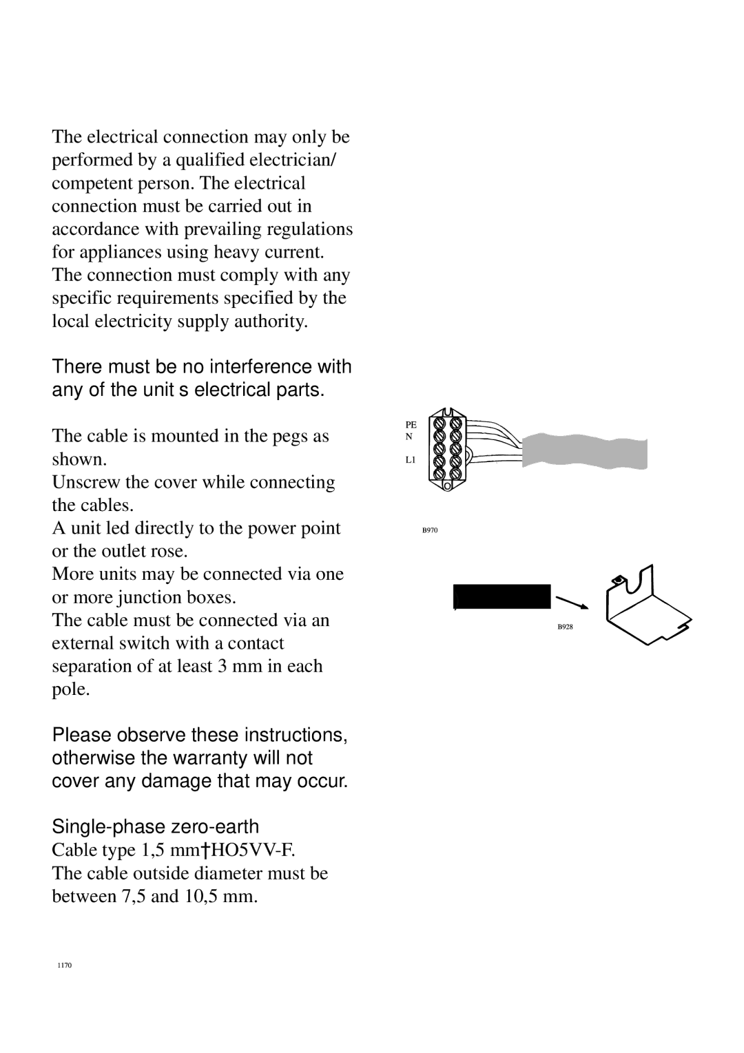 Electrolux 6310 DK-m manual Electrical connection 