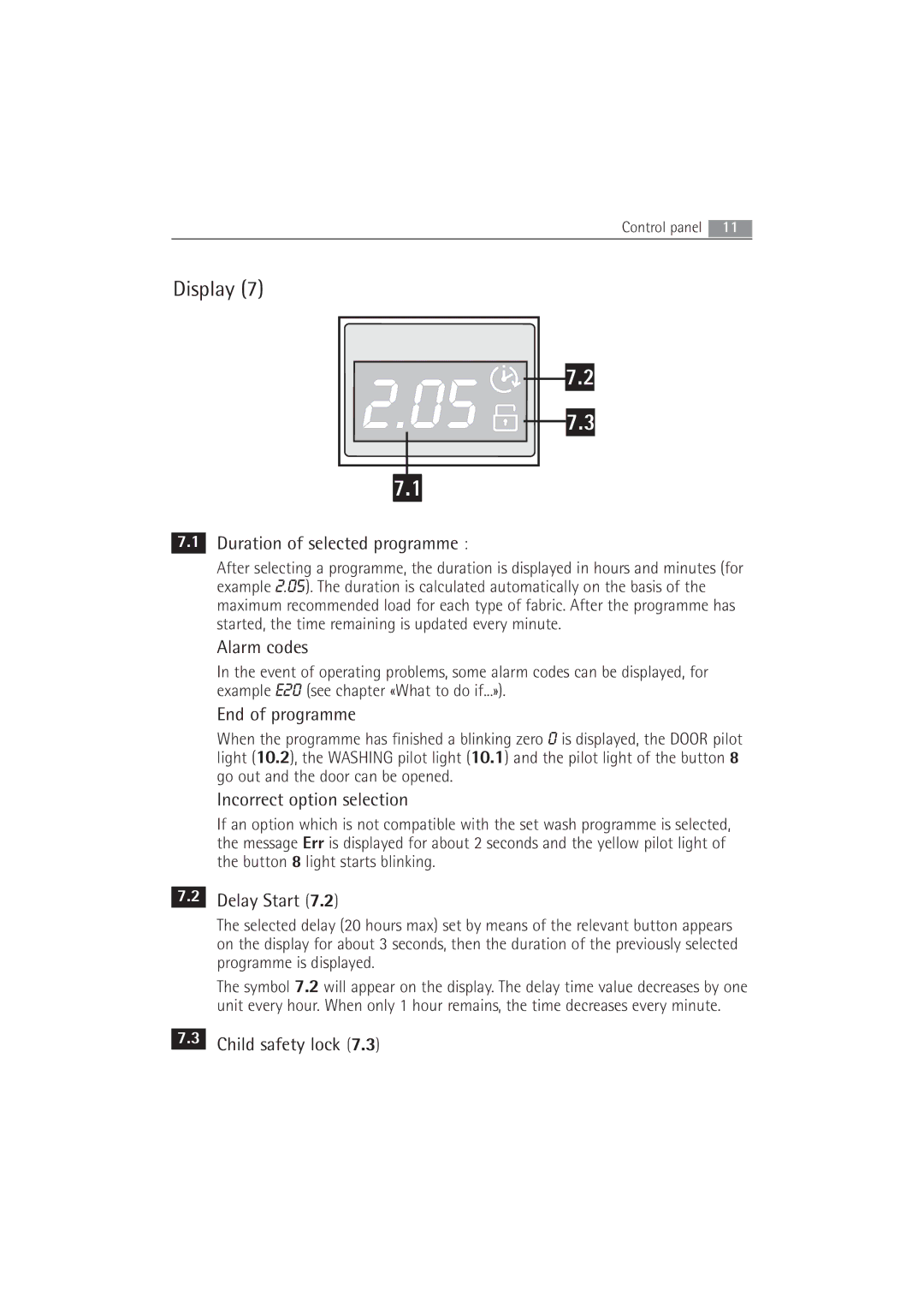 Electrolux 63742 VI manual Child safety lock 