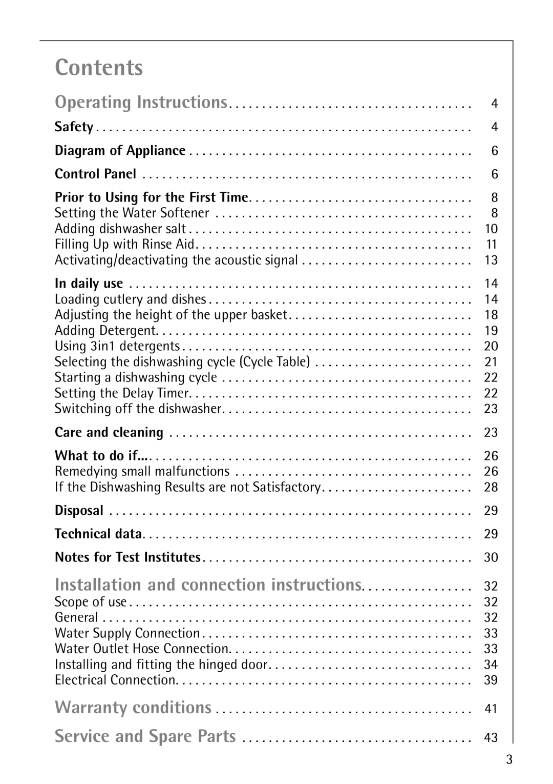 Electrolux 64570 Vi manual Contents 