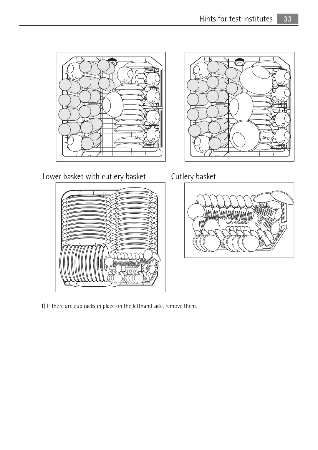 Electrolux 65011 VI user manual Lower basket with cutlery basket Cutlery basket 