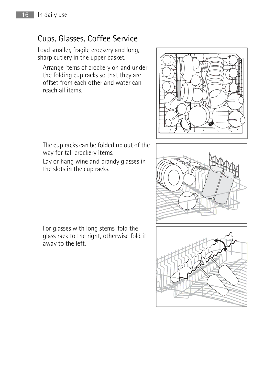 Electrolux 65080 Vi user manual Cups, Glasses, Coffee Service 