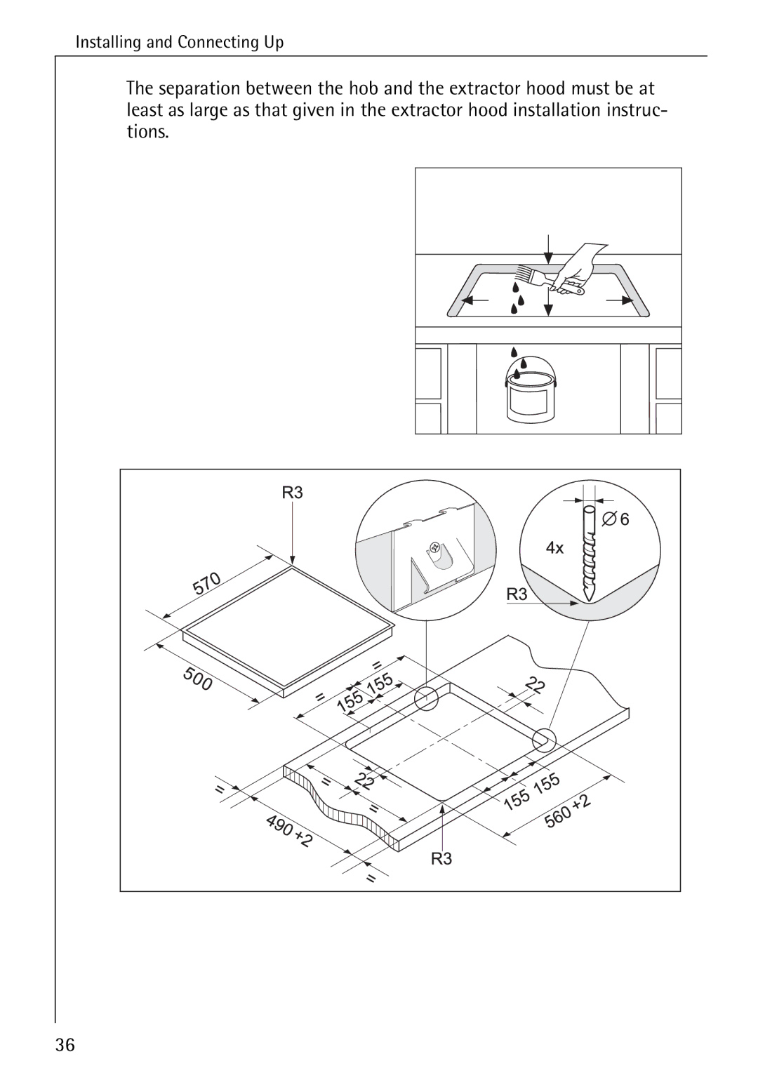 Electrolux 65320 K manual Installing and Connecting Up 