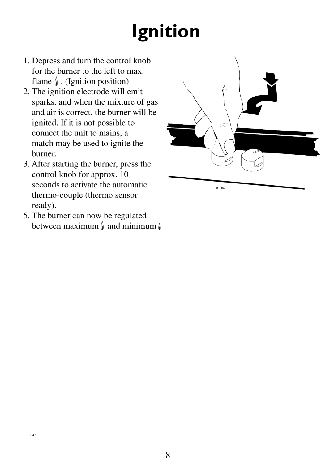 Electrolux 6561 G-m GB manual Ignition 