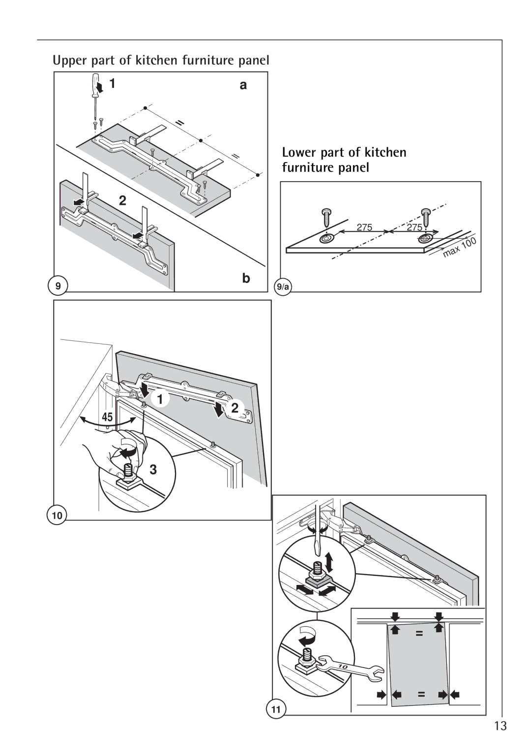 Electrolux 66050i installation instructions Furniture panel 