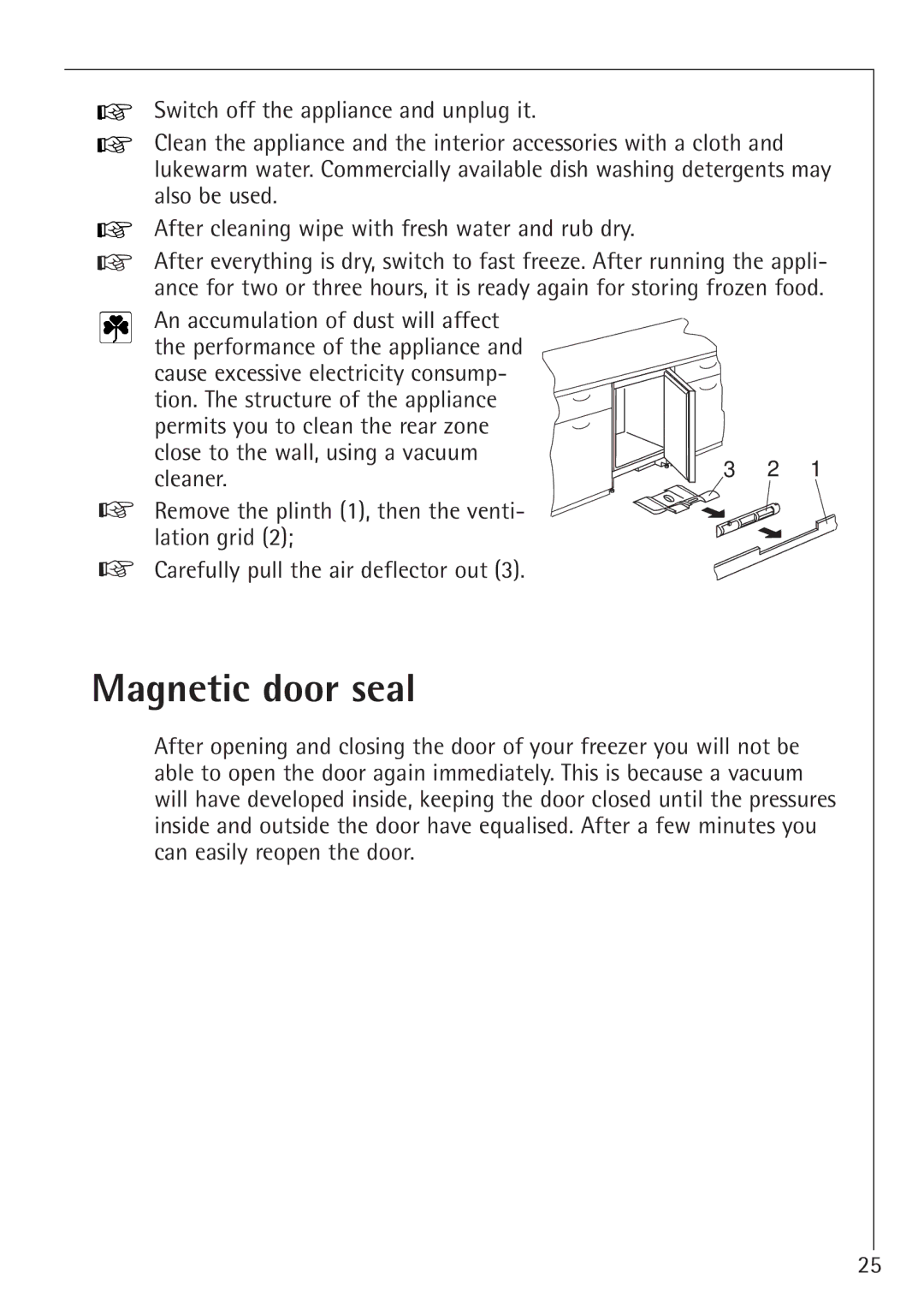 Electrolux 66050i installation instructions Magnetic door seal 