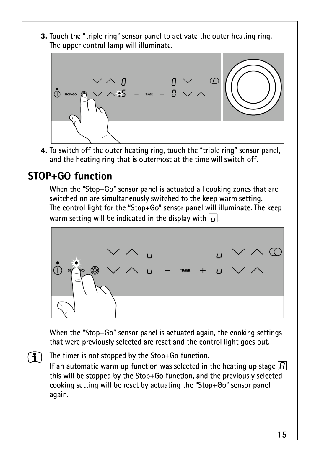 Electrolux 66300KF-an installation instructions STOP+GO function 