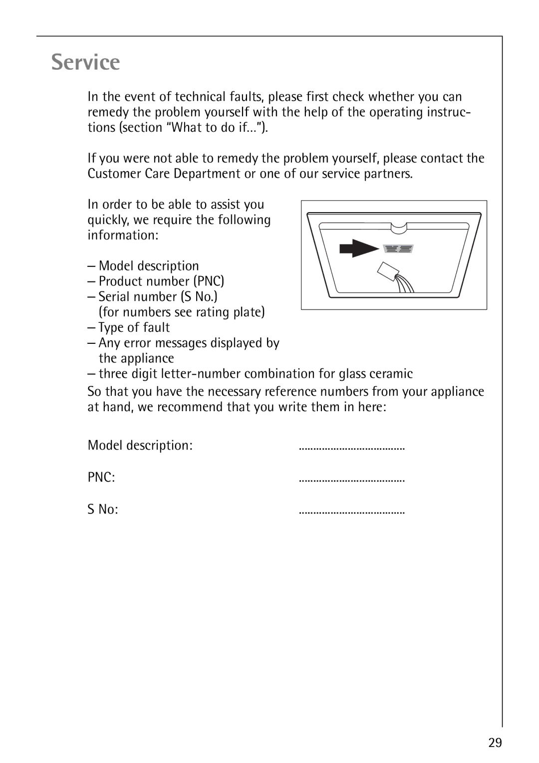 Electrolux 66301K-MN manual Service 