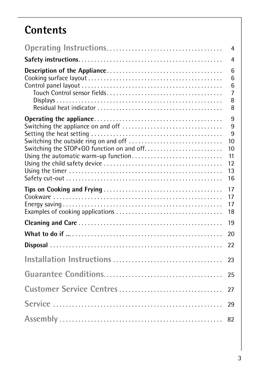 Electrolux 66301K-MN manual Contents 