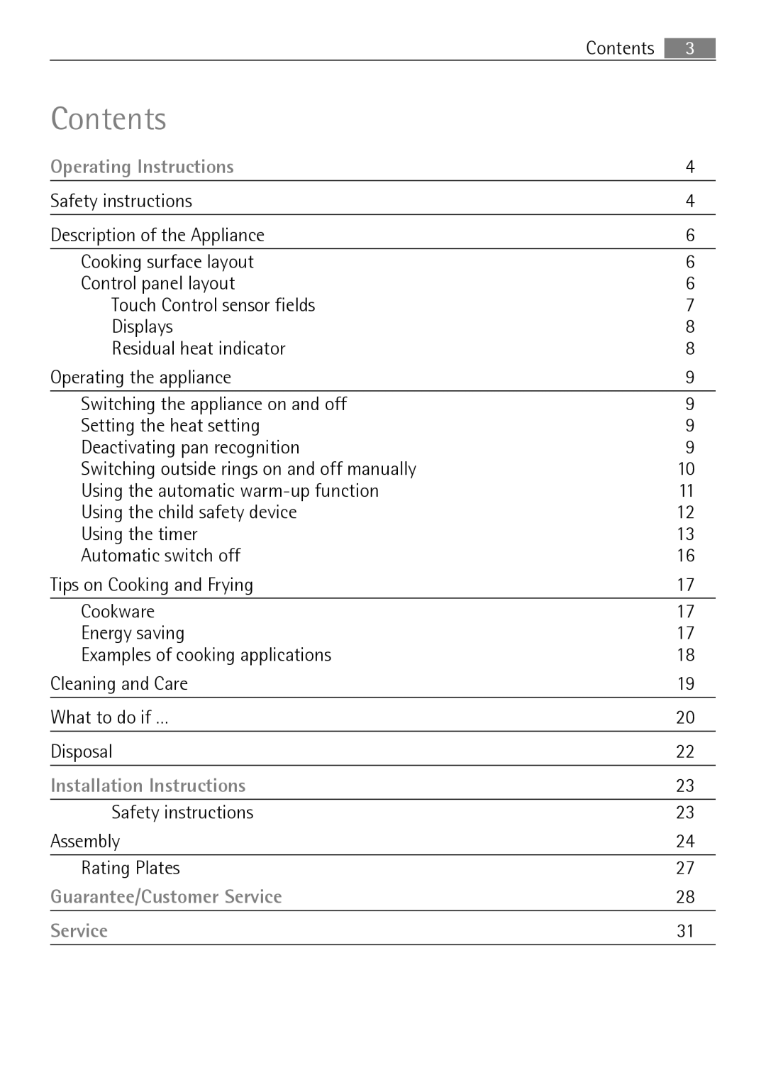 Electrolux 66320 K-MN user manual Contents 