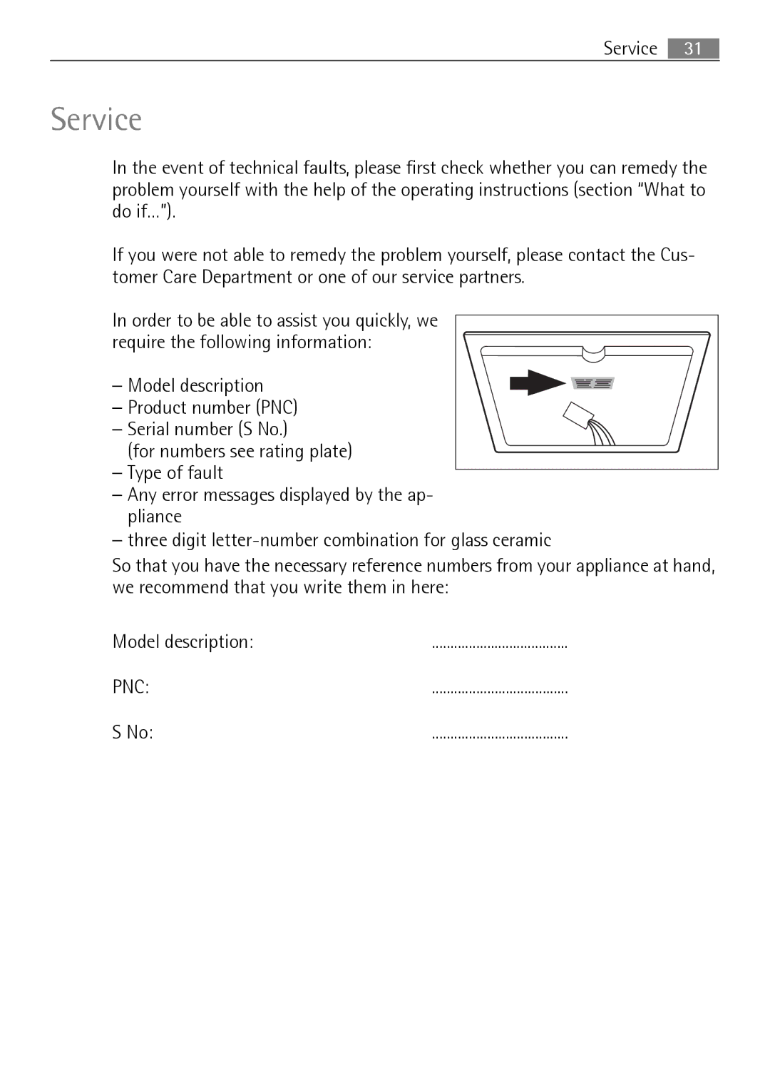 Electrolux 66320 K-MN user manual Service 