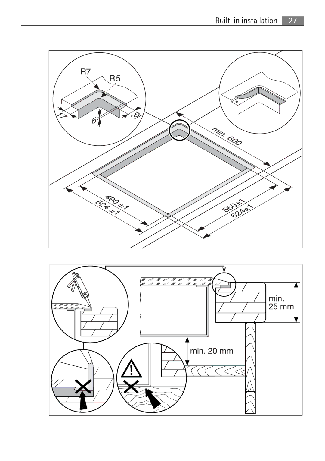 Electrolux 66331KF-N user manual Built-in installation 