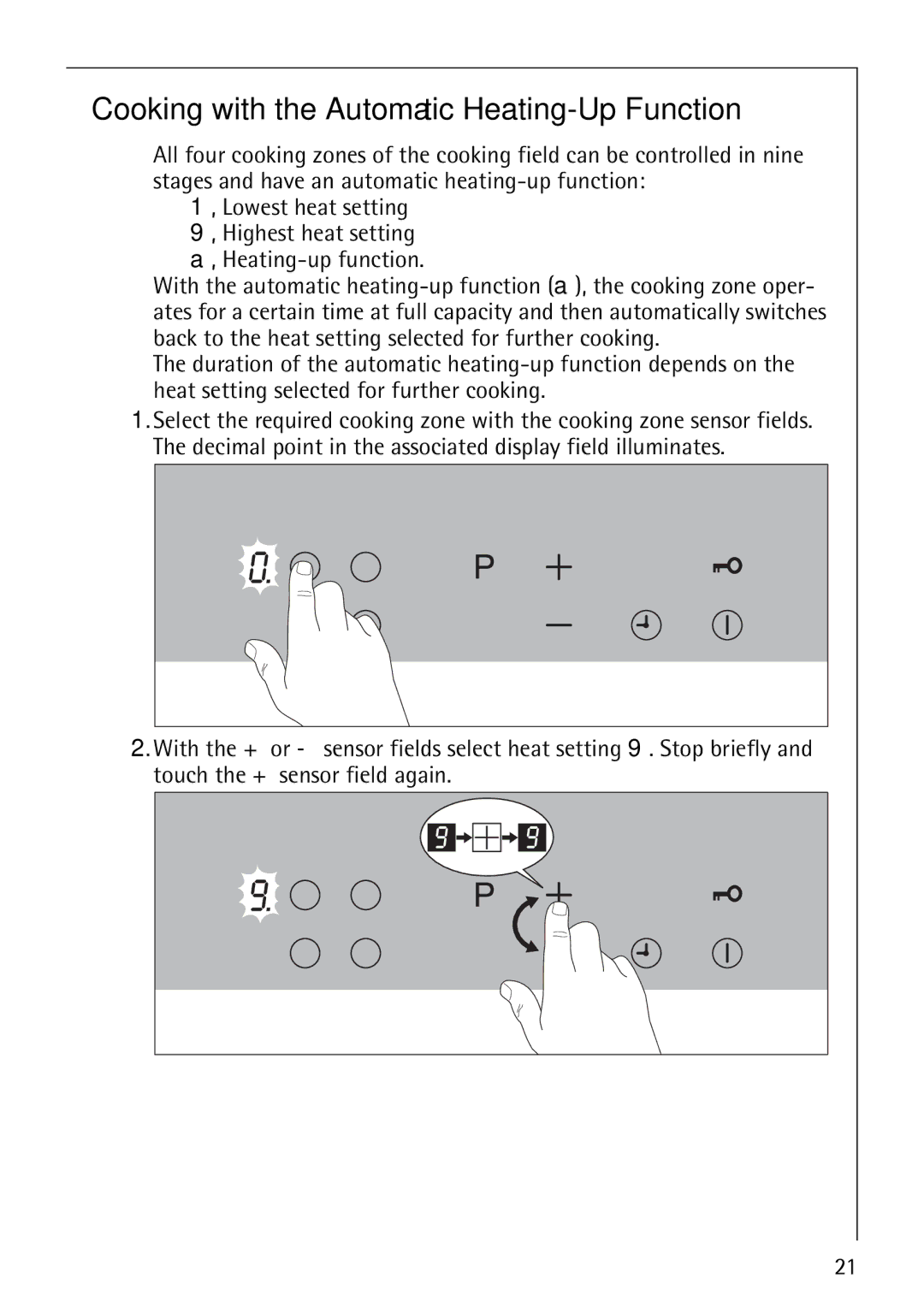 Electrolux 68000KF-BN operating instructions Cooking with the Automatic Heating-Up Function 