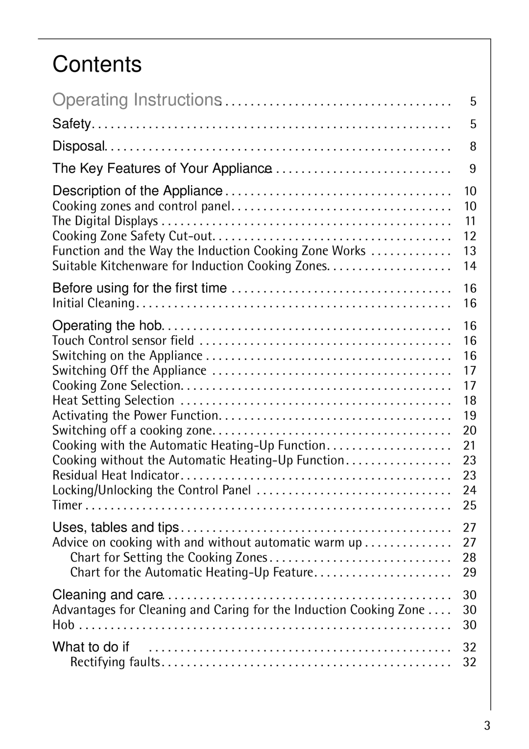 Electrolux 68000KF-BN operating instructions Contents 