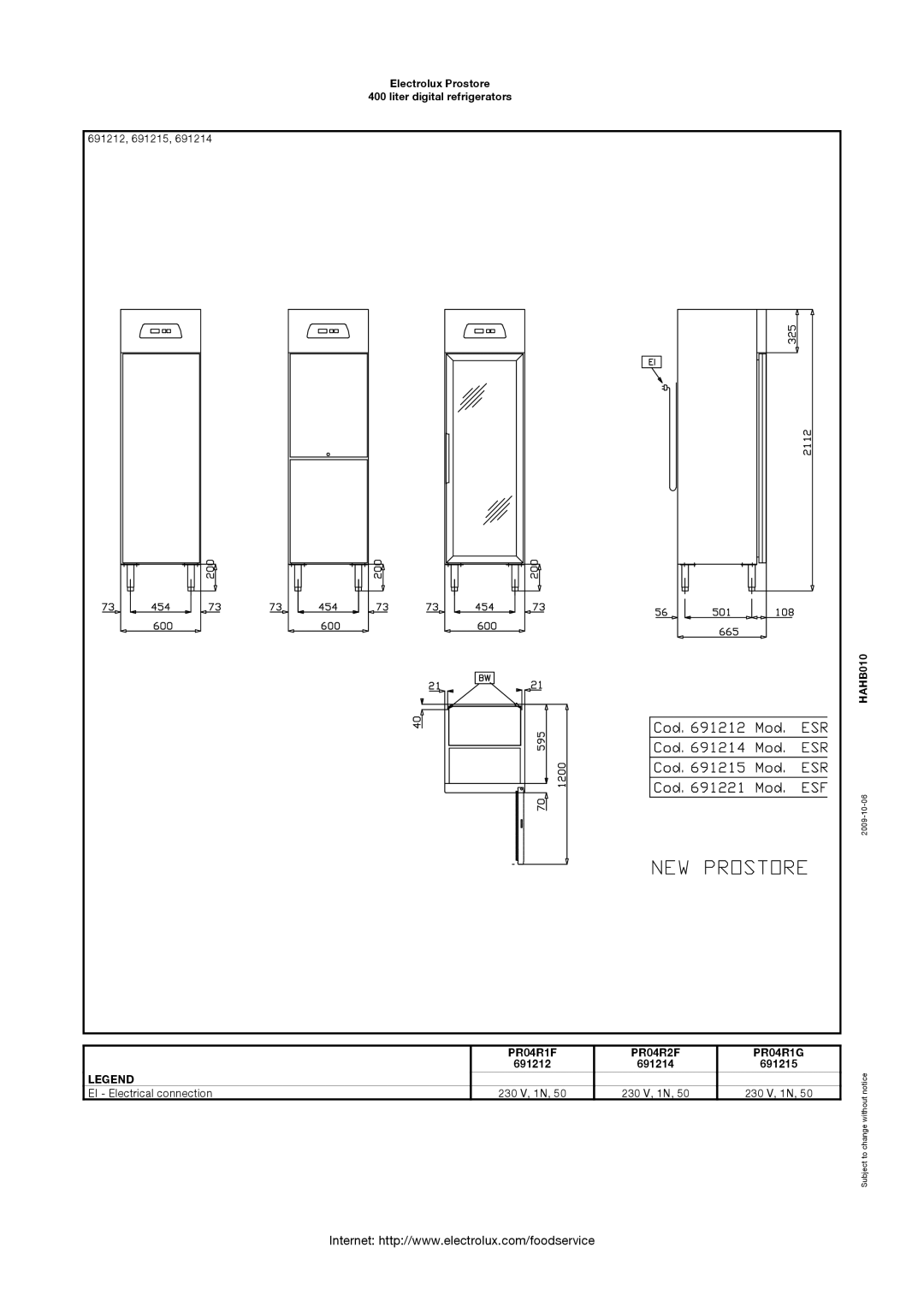 Electrolux 691213, 691123, 691216, PR04R1FBR, PR04R1FR, PR04R1GR, PR04R2F manual 691212 691214 691215 